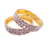 Silver Stone Studded Kundan Bangles Set for Women - Party Wear