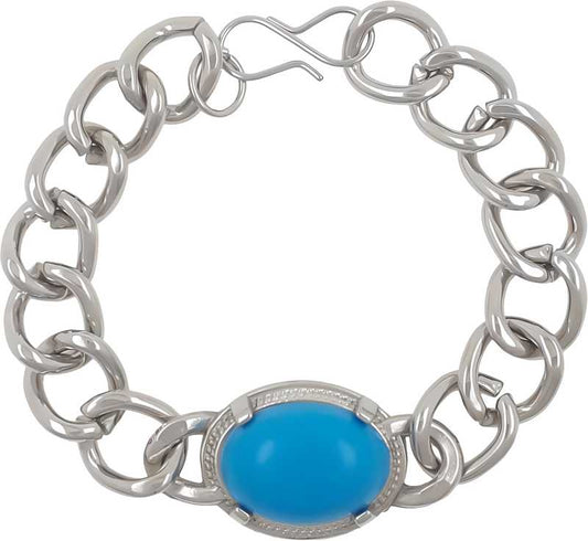 Men’s Silver Plated Bracelet with Gleaming Beads – Adjustable