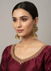 Antique Gold Temple Jhumka Earrings with Pearl Drops – Bridal & Festive Jewellery
