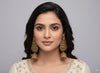Gold Plated Long Jhumka Earrings with Red Beads – Bridal & Ethnic Wear