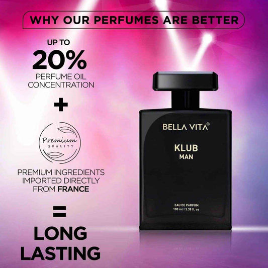 Bella Vita KLUB Man Fragrance - 100ml Premium Long-Lasting Eau De Parfum for Men - Gehnasale
