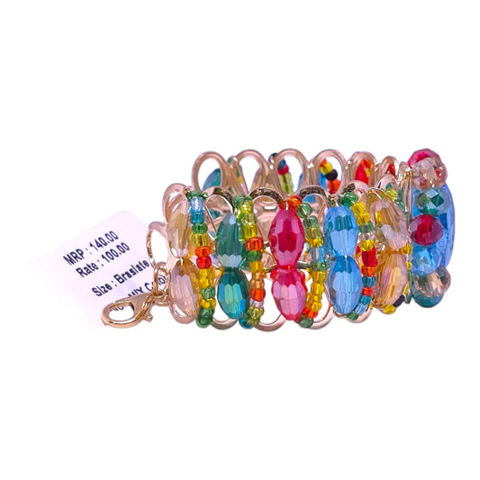 Multi-Color Crystal Beaded Bracelet for Kids – Handmade Party Wear Bangle - Gehnasale