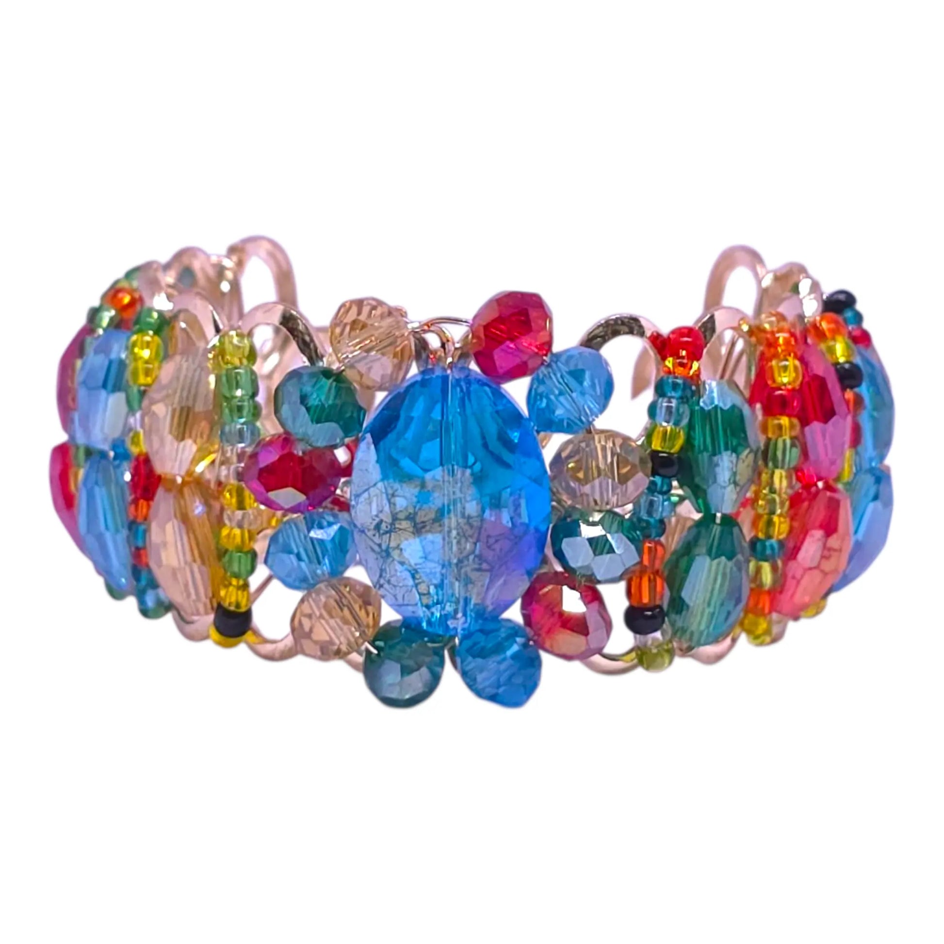Multi-Color Crystal Beaded Bracelet for Kids – Handmade Party Wear Bangle - Gehnasale