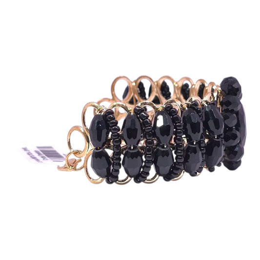 Black Crystal Beads Bracelet – Adjustable Fancy Party Wear Bracelet - Gehnasale