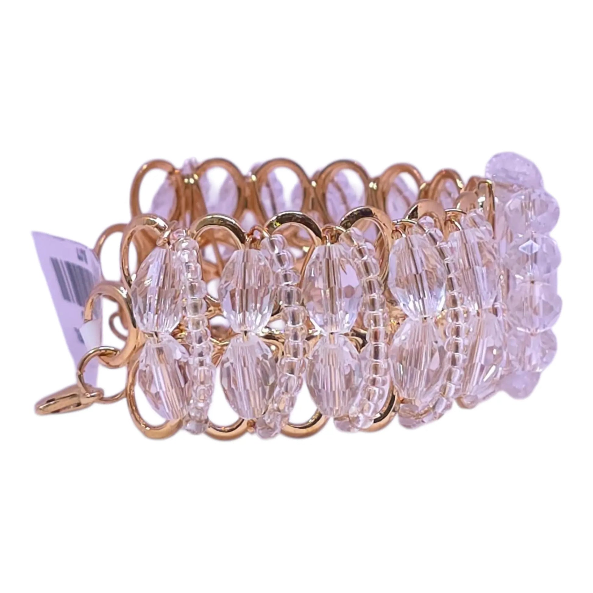 Transparent Crystal Beads Bracelet – Elegant Adjustable Party Bracelet - Gehnasale