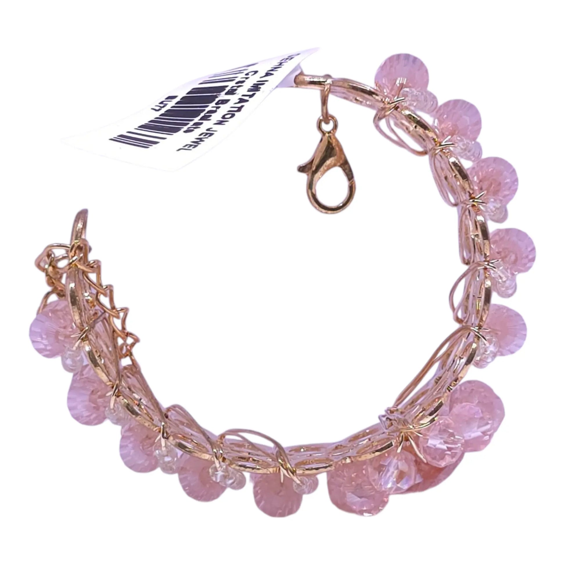 Light Pink Crystal Beads Bracelet – Adjustable Fancy Bracelet for Girls - Gehnasale