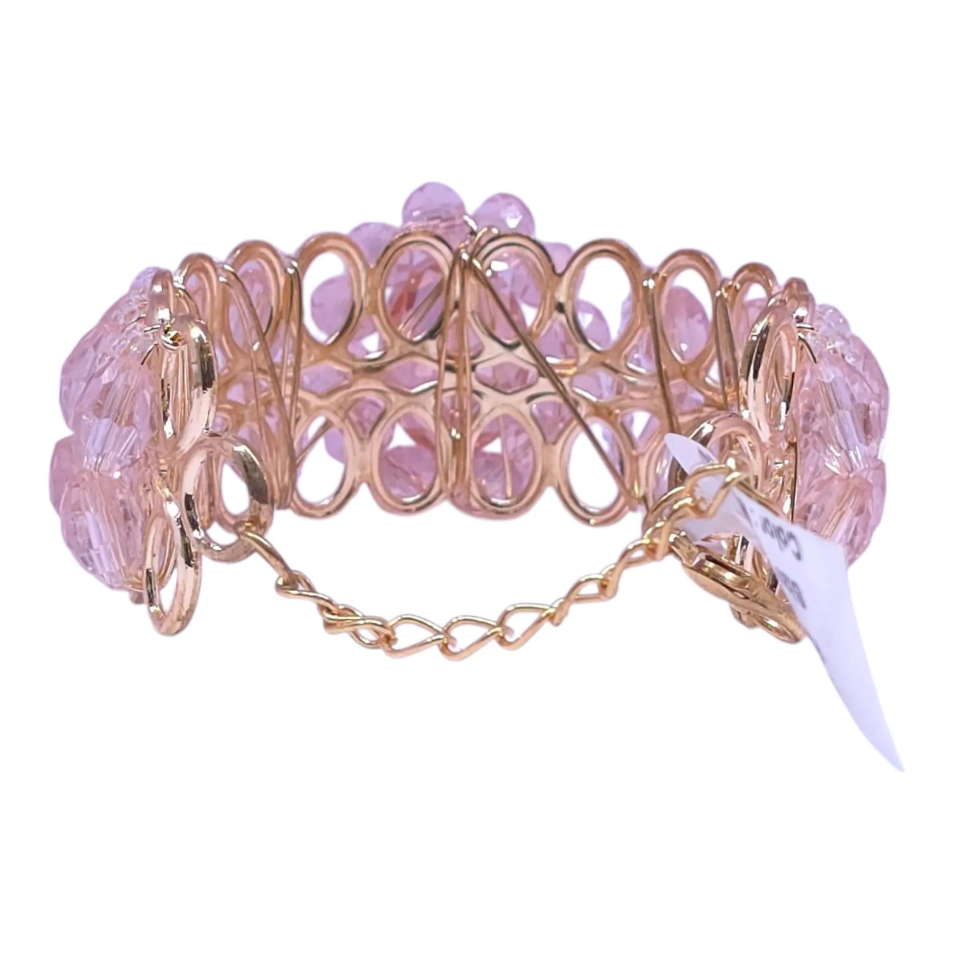Light Pink Crystal Beads Bracelet – Adjustable Fancy Bracelet for Girls - Gehnasale