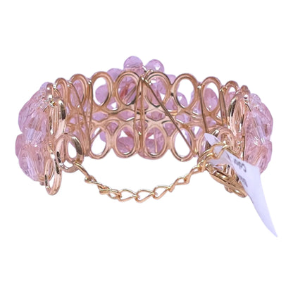 Light Pink Crystal Beads Bracelet – Adjustable Fancy Bracelet for Girls - Gehnasale