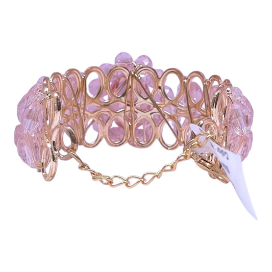 Light Pink Crystal Beads Bracelet – Adjustable Fancy Bracelet for Girls - Gehnasale