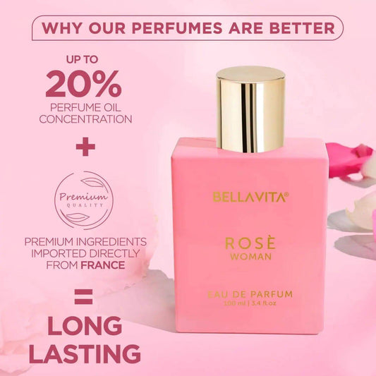 Bellavita Rose Women's Perfume - Everyday Wear Fragrance, 100ml - Gehnasale