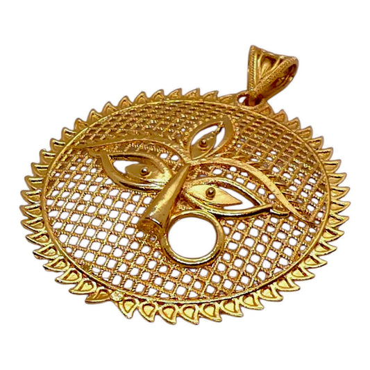 Traditional Durga Mata Gold Finish Pendant for Women - Gehnasale