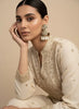Antique Gold Plated Jhumka Earrings with Pearls