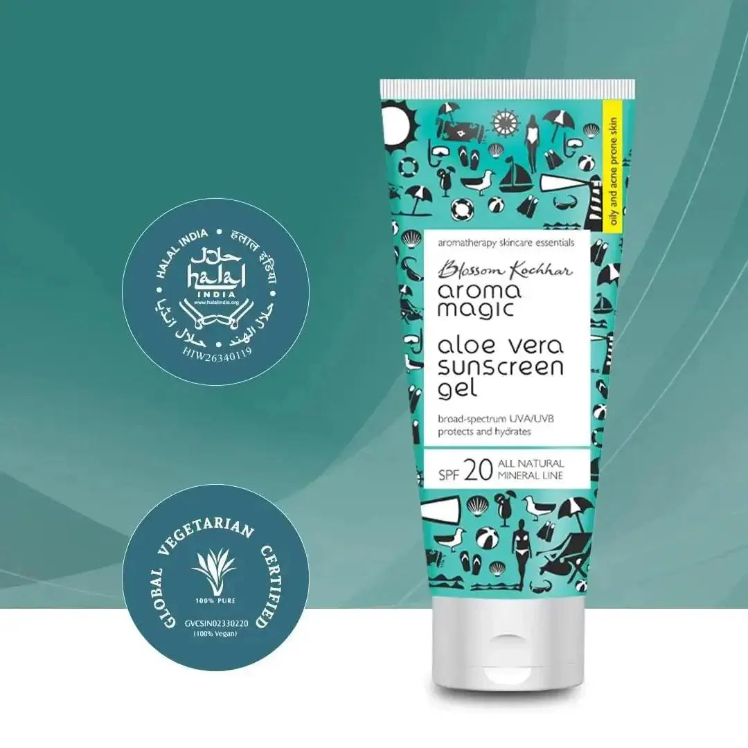 Aroma Magic Aloe Vera Sunscreen Gel SPF 20 | UVA/UVB Protection | 100ml - Gehnasale