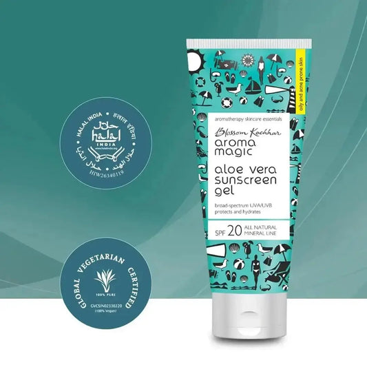 Aroma Magic Aloe Vera Sunscreen Gel SPF 20 | UVA/UVB Protection | 100ml - Gehnasale