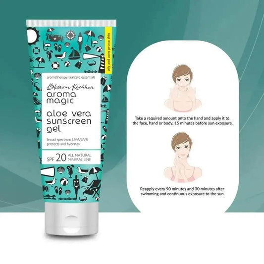Aroma Magic Aloe Vera Sunscreen Gel SPF 20 | UVA/UVB Protection | 100ml