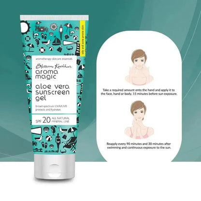 Aroma Magic Aloe Vera Sunscreen Gel SPF 20 | UVA/UVB Protection | 100ml - Gehnasale