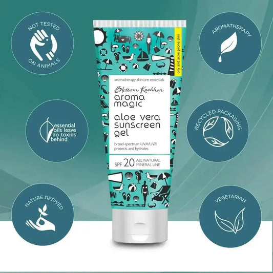 Aroma Magic Aloe Vera Sunscreen Gel SPF 20 | UVA/UVB Protection | 100ml - Gehnasale