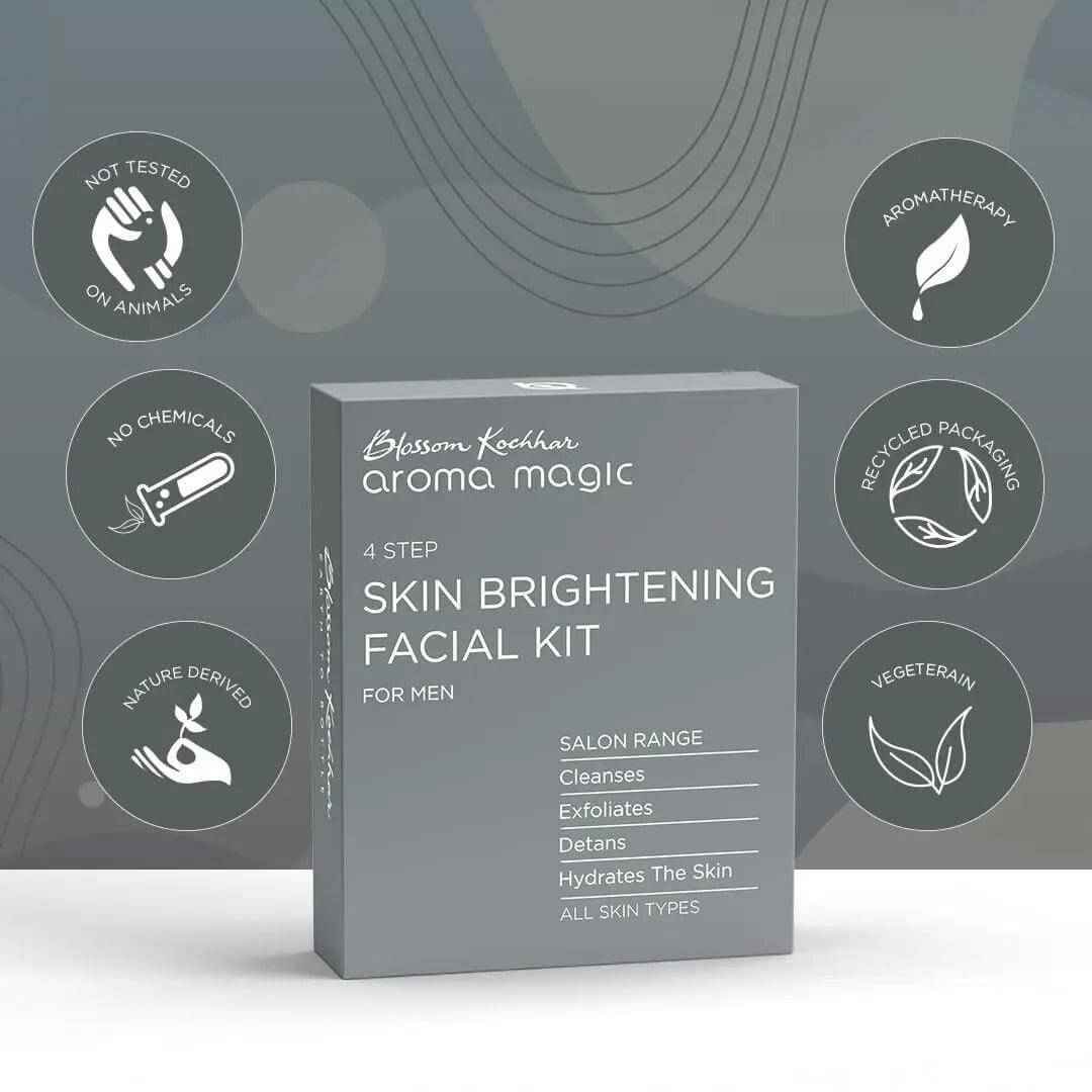 Aroma Magic Skin Brightening Facial Kit for Men | 4 - Step Salon Range - Gehnasale