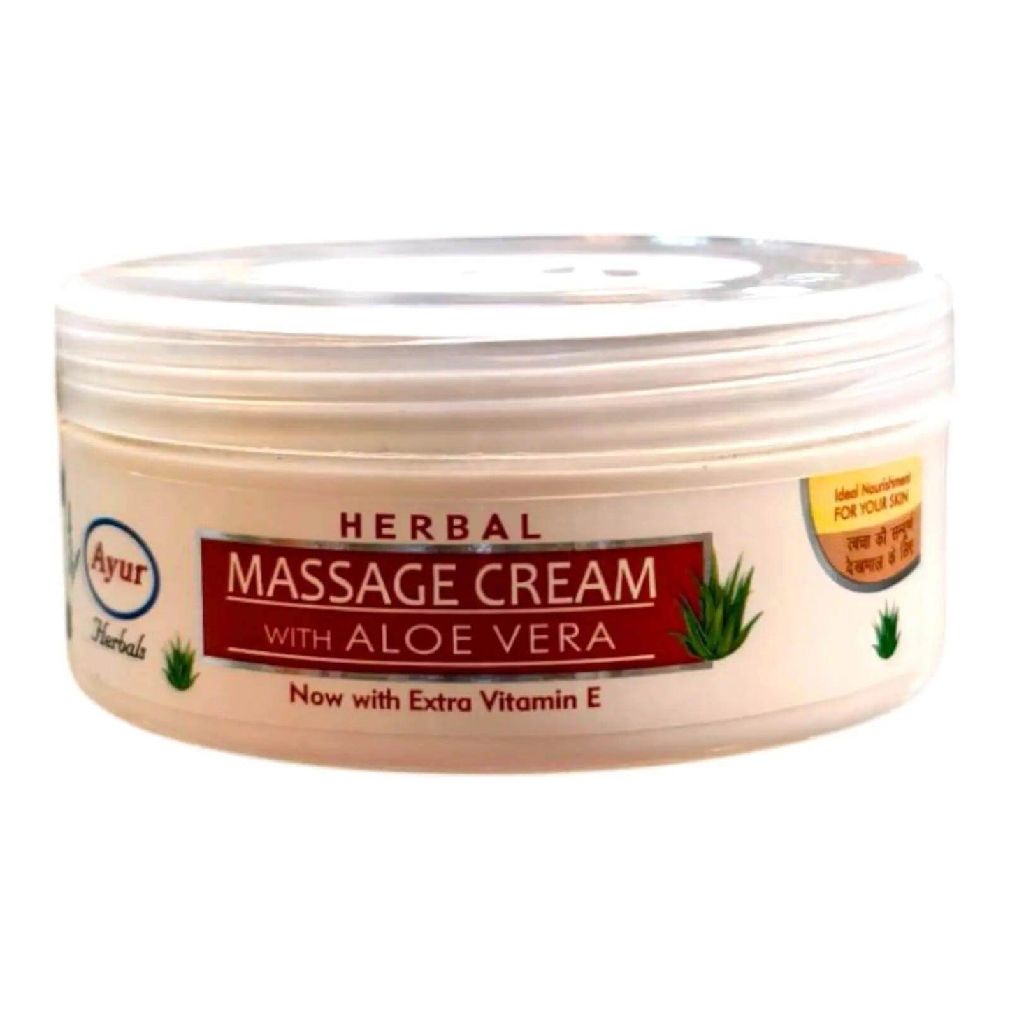 ayur herbal massage cream with aloe vera & extra vitamin e – 80ml | deep nourishment & skin rejuvenation for all skin types
