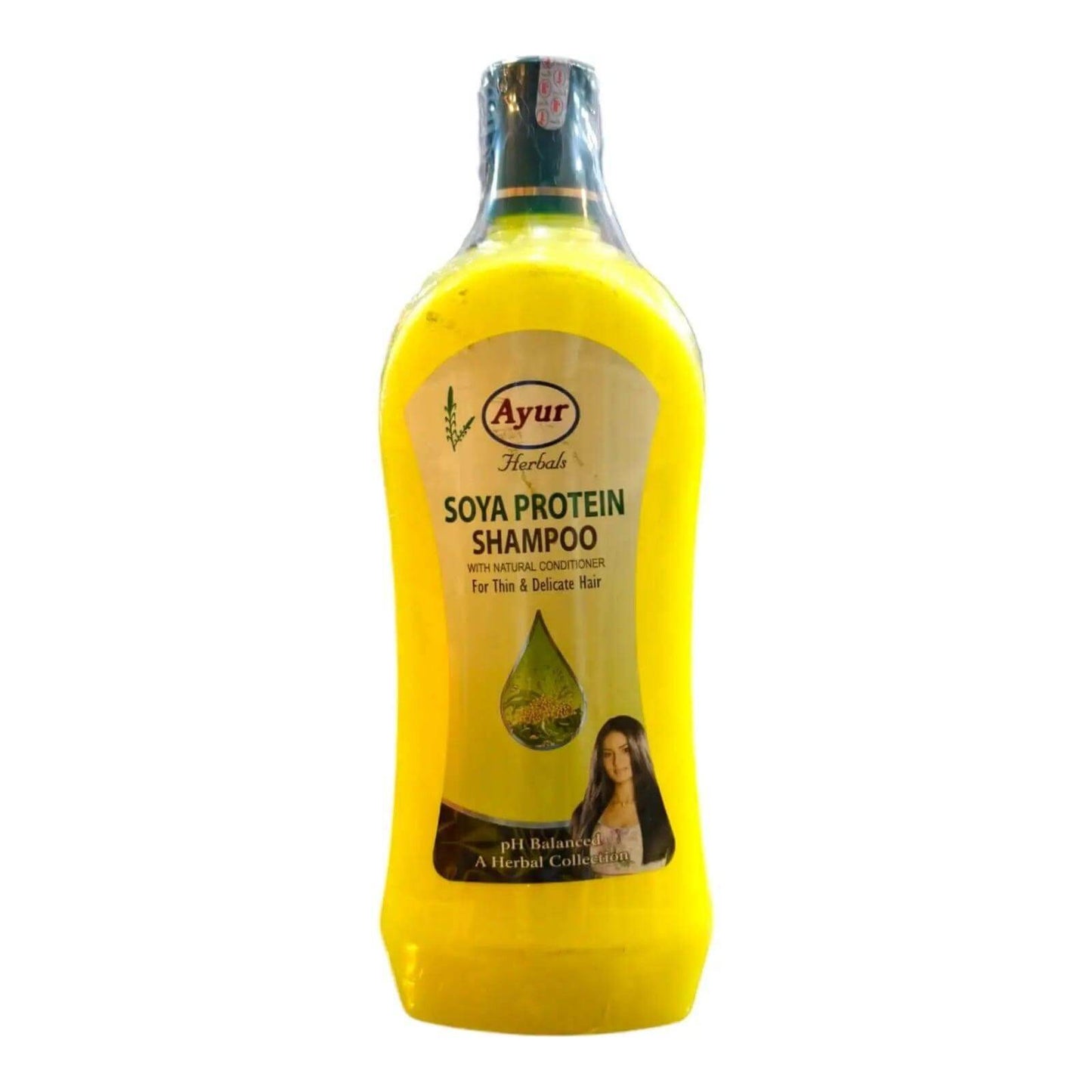 ayur herbal soya protein shampoo with natural conditioner – ph balanced hair cleanser for thin & delicate hair (herbal collection)