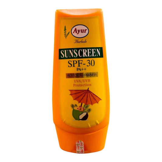 Ayur Herbal Sunscreen Lotion SPF 30 PA++++ | Broad Spectrum Protection with Natural Ingredients | Water-Resistant & Lightweight Formula