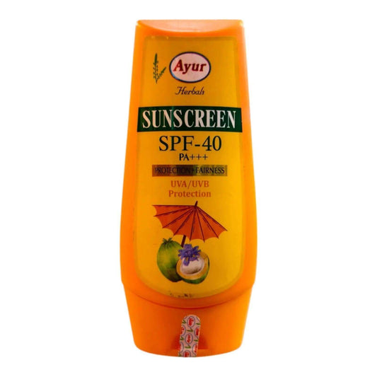 Ayur Herbal Sunscreen Lotion SPF 40 PA++++ | Broad Spectrum Protection with Natural Ingredients | Water-Resistant & Lightweight Formula