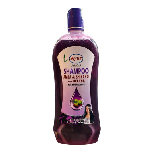 Ayur Herbals Amla & Shikakai with Reetha Shampoo (1L) | Natural Hair Cleanser for Normal Hair