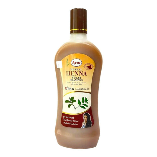 Ayur Herbals Henna Tulsi Shampoo (500 ml) | Natural Hair Care with Henna & Tulsi