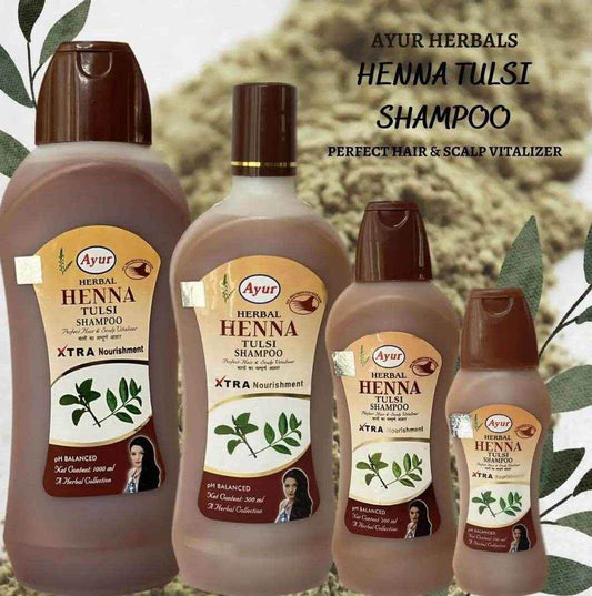 Ayur Herbals Henna Tulsi Shampoo (500 ml) | Natural Hair Care with Henna & Tulsi