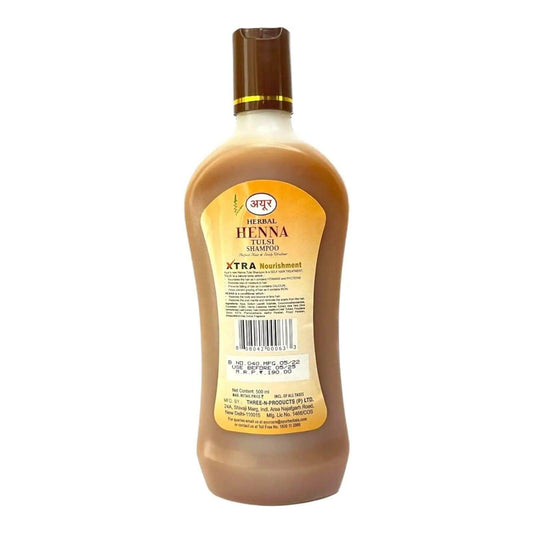 Ayur Herbals Henna Tulsi Shampoo (500 ml) | Natural Hair Care with Henna & Tulsi