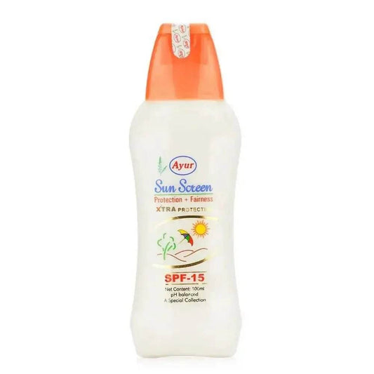 AYUR HERBALS Sunscreen Lotion SPF 15 | For All Skin Types | 100ml