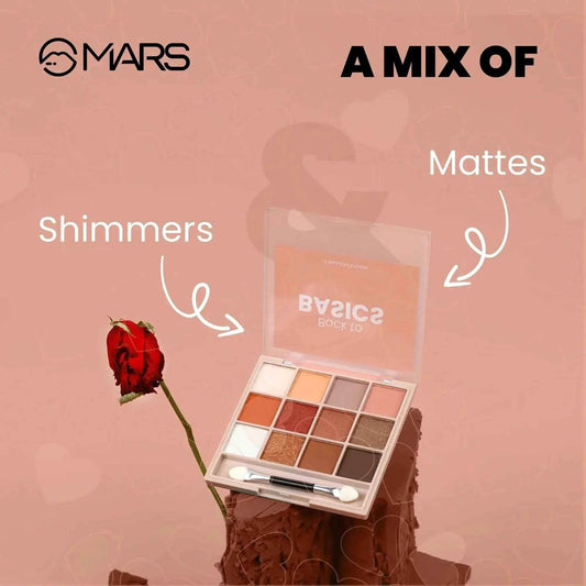 Back to Basics Eyeshadow Palette – 12 Everyday Nude Shades | Matte & Shimmer | Highly Pigmented | Blendable & Long-Lasting Eye Makeup