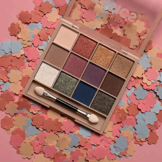 Back to Basics Eyeshadow Palette – 12 Everyday Nude Shades | Matte & Shimmer | Highly Pigmented | Blendable & Long-Lasting Eye Makeup