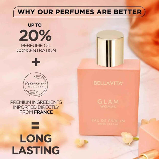 Bella Vita Luxury Perfume Glam Women - Premium Eau De Parfum for Women, 100ML