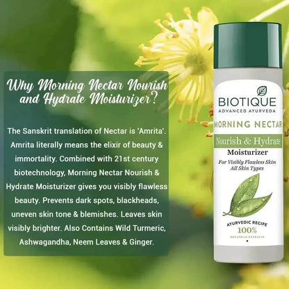 Biotique Morning Nectar Moisturizer | Hydrates & Brightens | 120ml