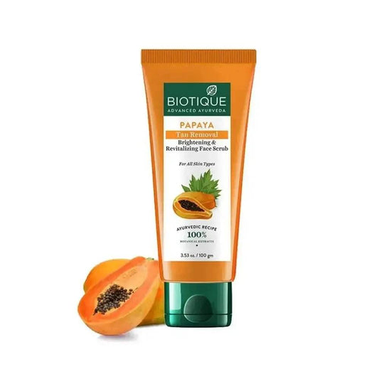 Biotique Papaya Tan Removal Face Scrub | Brightening & Exfoliating | 100g