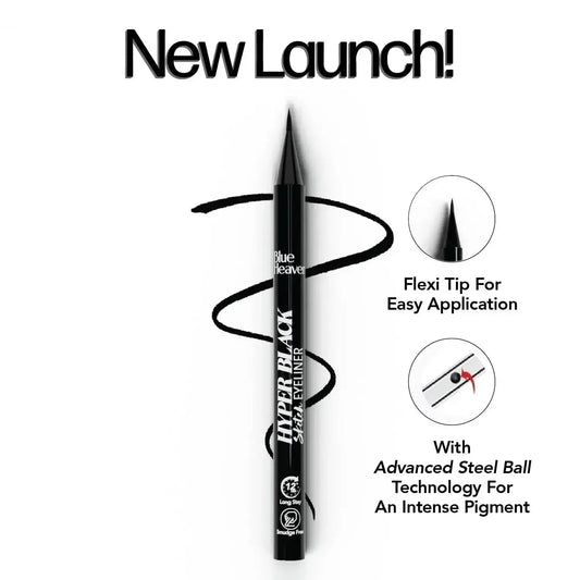 Blue Heaven Hyper Black Sketch Eyeliner Pen – 12hr Stay, Matte Finish, Waterproof & Smudge-Proof, One-Stroke, Advanced Steel Ball Technology - Gehnasale