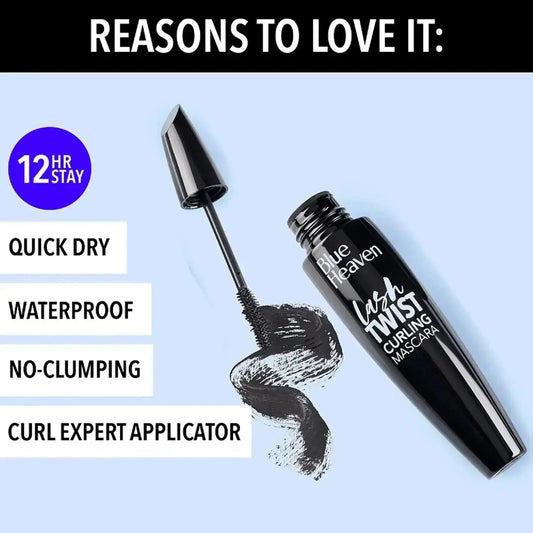 Blue Heaven Lash Twist Curling Mascara - Waterproof, Quick Dry, No Clumping, Long-Lasting, 12ml - Gehnasale