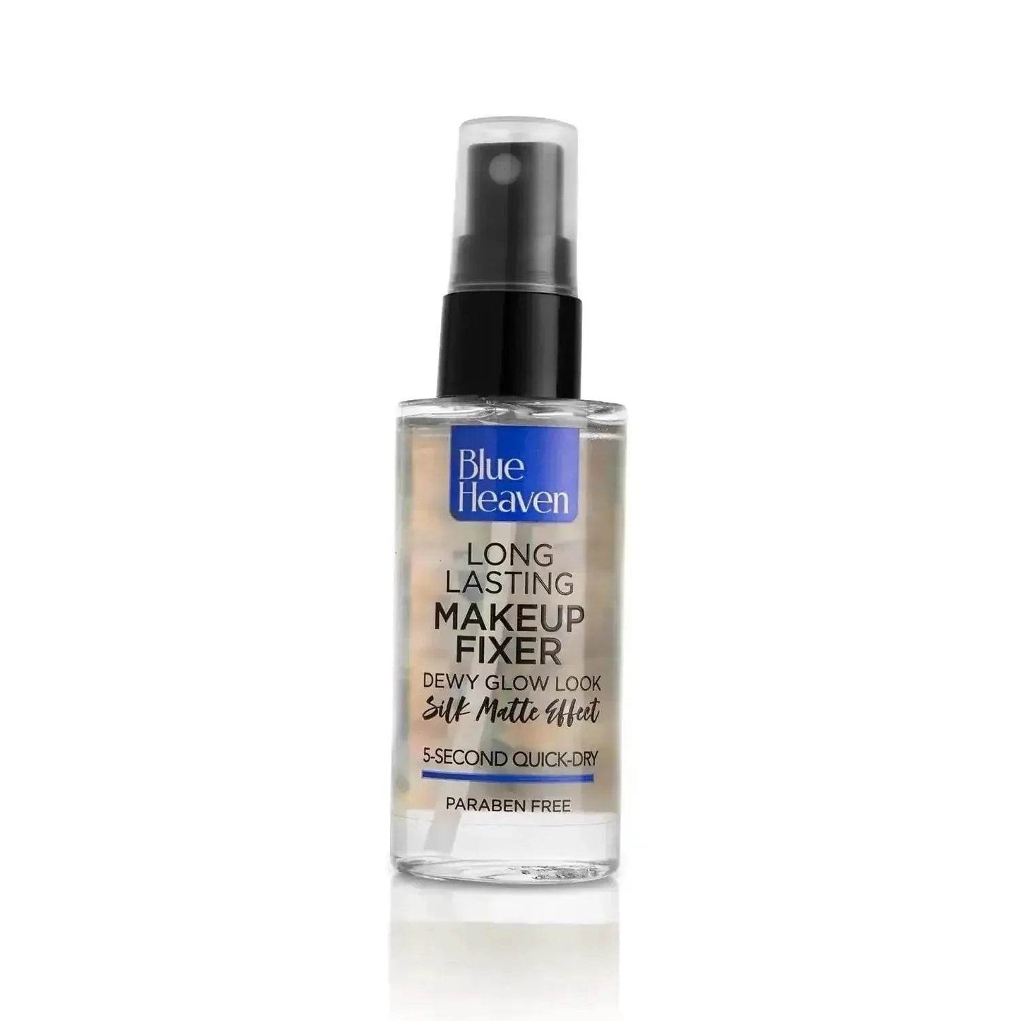 blue heaven long-lasting makeup fixer – paraben-free, sweat-proof, infused with vitamin e & aloe vera, dewy glow & silk matte effect, 60ml