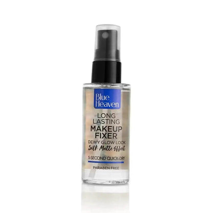 Blue Heaven Long-Lasting Makeup Fixer – Paraben-Free, Sweat-Proof, Infused with Vitamin E & Aloe Vera, Dewy Glow & Silk Matte Effect, 60ml