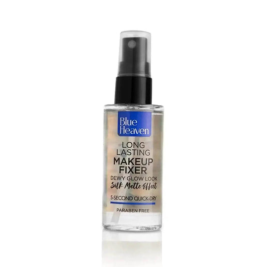 Blue Heaven Long-Lasting Makeup Fixer – Paraben-Free, Sweat-Proof, Infused with Vitamin E & Aloe Vera, Dewy Glow & Silk Matte Effect, 60ml