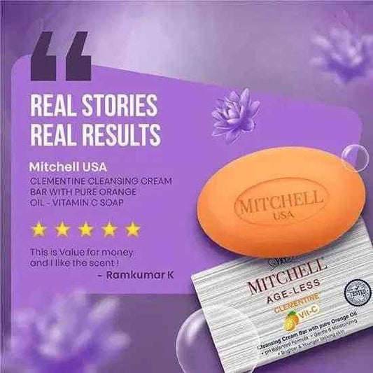 Clementine Vitamin C Cream Bar – 125g | Cleansing Soap with Pure Orange Oil | Brightens Skin & Deeply Nourishes | Gentle Daily Face & Body Cleanser