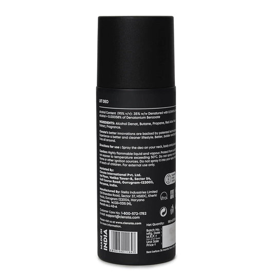 Clensta Liit Deodorant Body Spray - 150ml, Long Lasting Perfume, Aloe Vera Extract