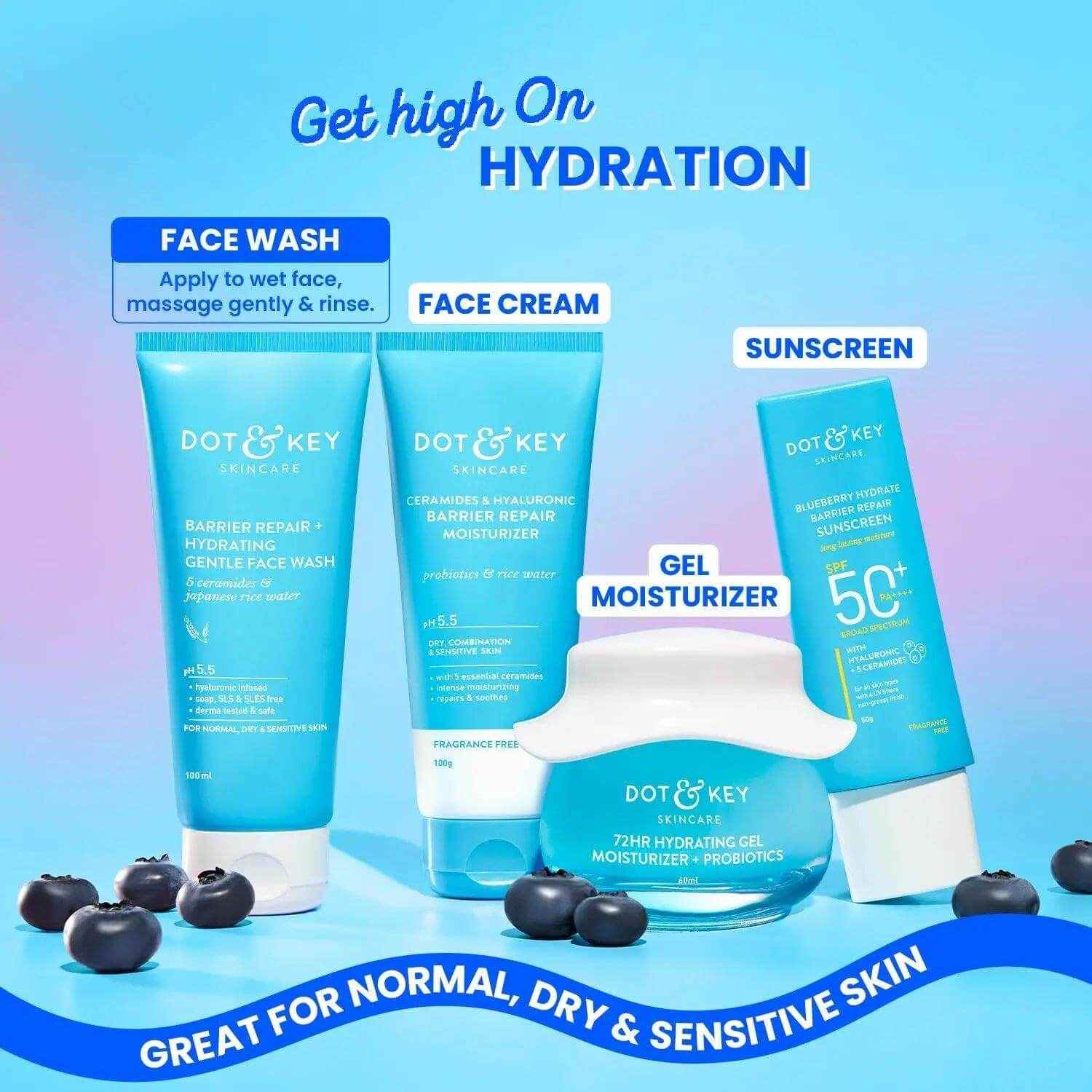 Dot & Key Barrier Repair Gentle Face Wash – 100ml | With Ceramides & Probiotics | Hydrating Cleanser for Dry, Normal & Sensitive Skin | Unisex Use
