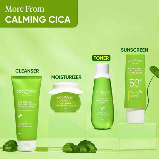 Dot & Key Cica Calming Clarifying Toner – 150ml | With Green Tea & Niacinamide | Fights Acne & Fades Scars | For Oily, Sensitive & Acne-Prone Skin