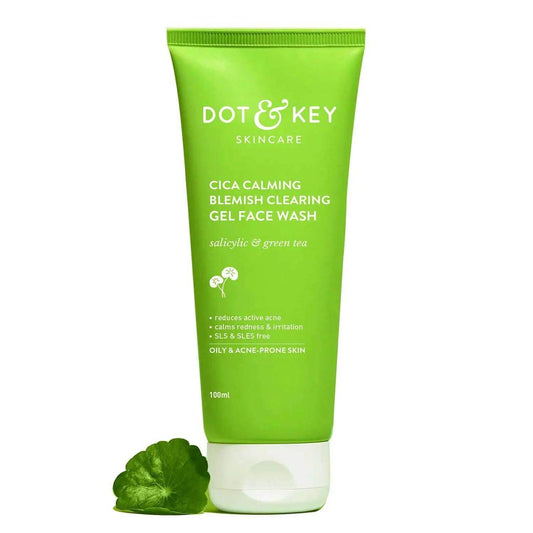 Dot & Key CICA Face Wash – 100ml | 2% Salicylic Acid + Zinc | Acne Control Cleanser for Oily, Sensitive Skin | Sulphate-Free | For Men & Women
