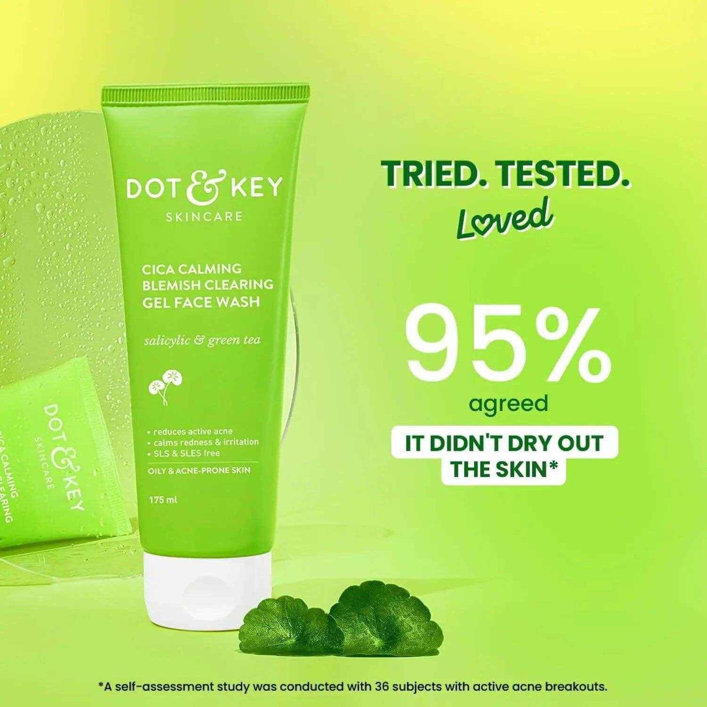 dot & key cica face wash – 100ml | 2% salicylic acid + zinc | acne control cleanser for oily, sensitive skin | sulphate-free | for men & women