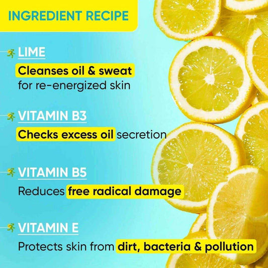 Dot & Key Lime Rush Sports Face Wash – 100ml | Deep Cleans Sweat, Oil & Dirt | Sulphate-Free, Non-Drying Cleanser for All Skin Types | Post-Workout Freshness
