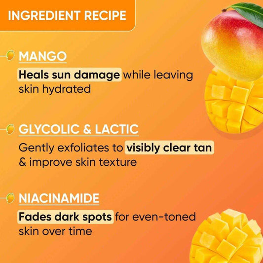 Dot & Key Mango De-Tan Gel Face Wash – 100ml | Fades Tan, Removes Dirt & Oil | Brightening Cleanser for All Skin Types | Gentle Daily Face Wash
