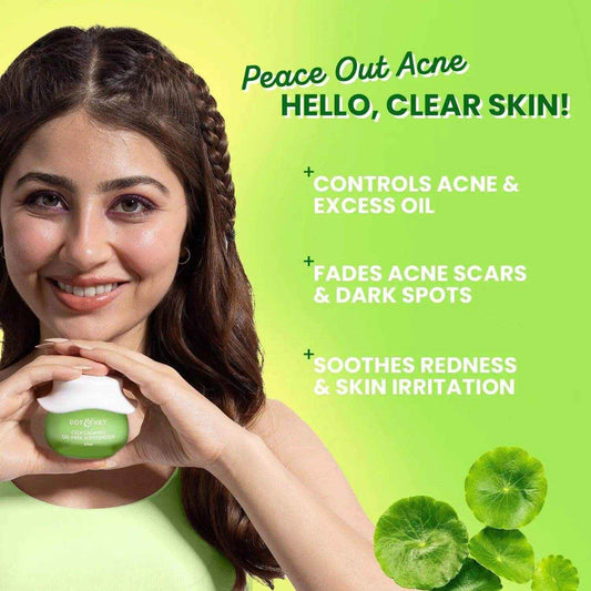 Dot & Key Niacinamide & Cica Oil-Free Moisturizer – 60ml | Soothes Redness, Fades Acne Marks & Dark Spots | For Oily, Acne-Prone & Sensitive Skin